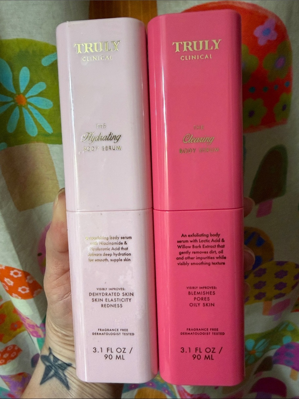 TRULY Clinical Hydrating & Clearing Body Serums - Light Pink & Bright Pink Duo